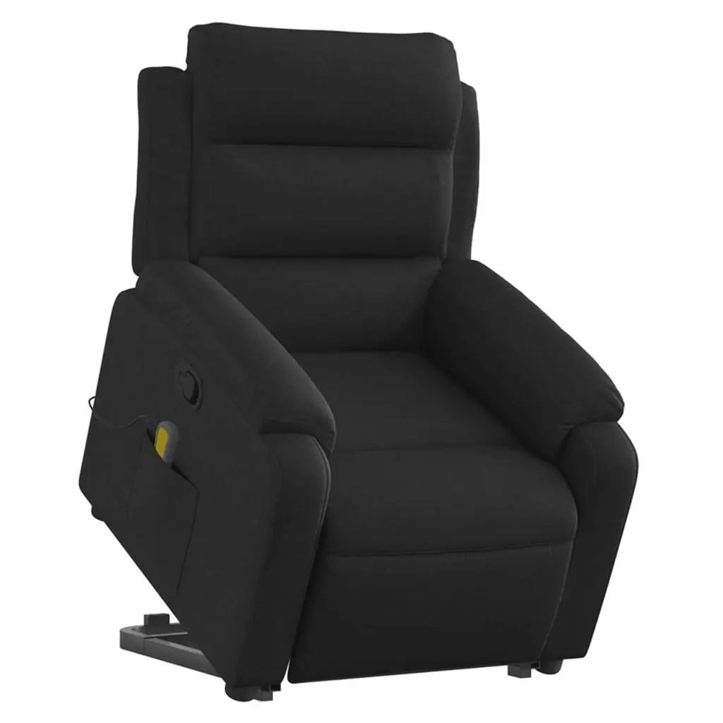 Stand up Massage Recliner Chair Black Faux Leather 3205748