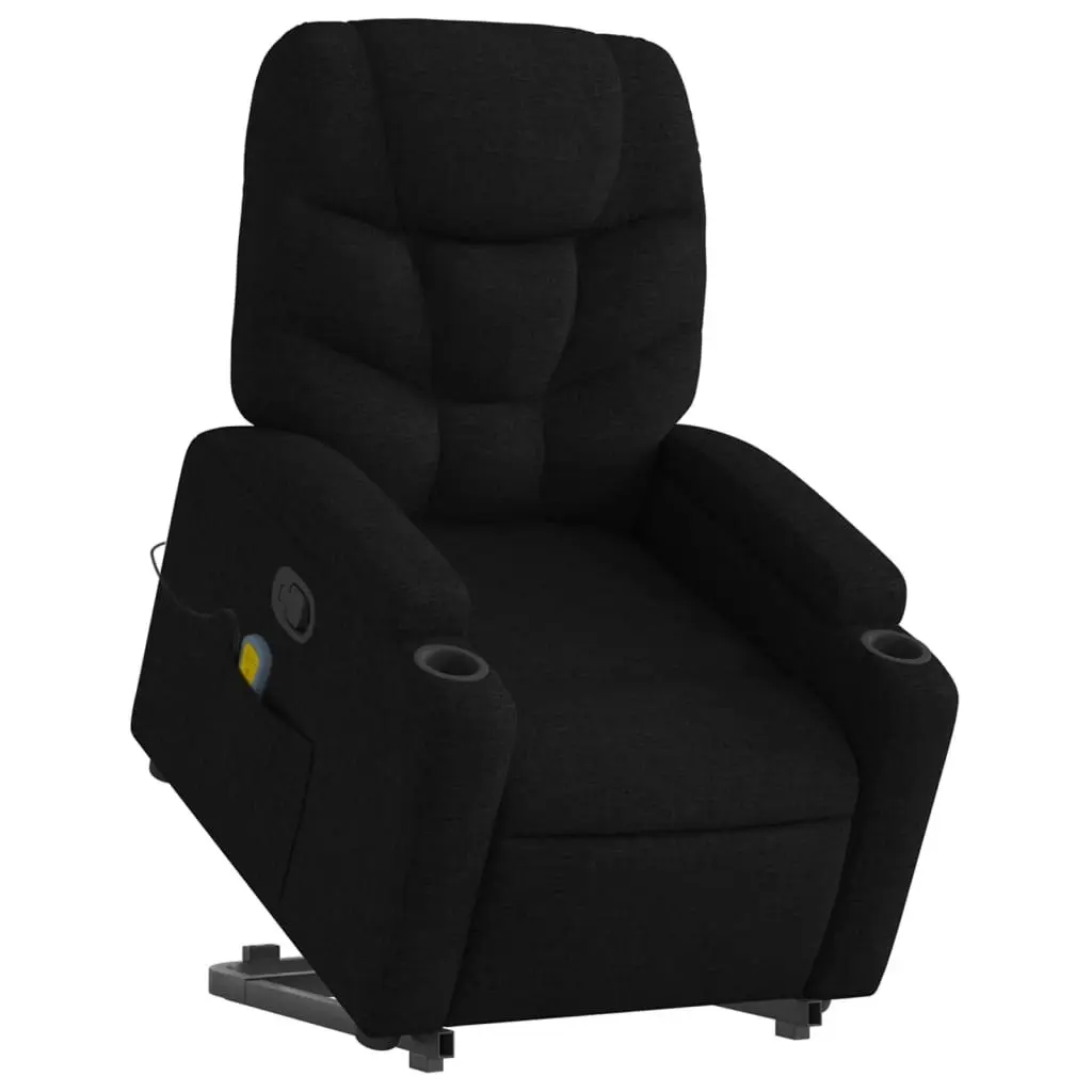 Stand up Massage Recliner Chair Black Fabric 3205630