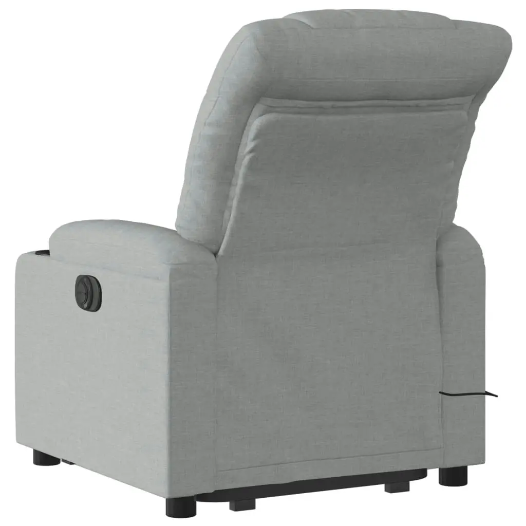 Stand up Massage Recliner Chair Light Grey Fabric 3206857