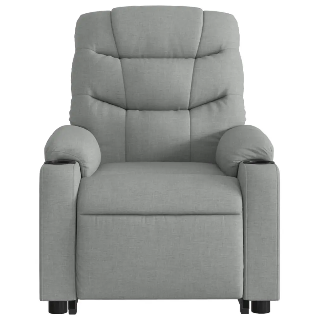 Stand up Massage Recliner Chair Light Grey Fabric 3206857