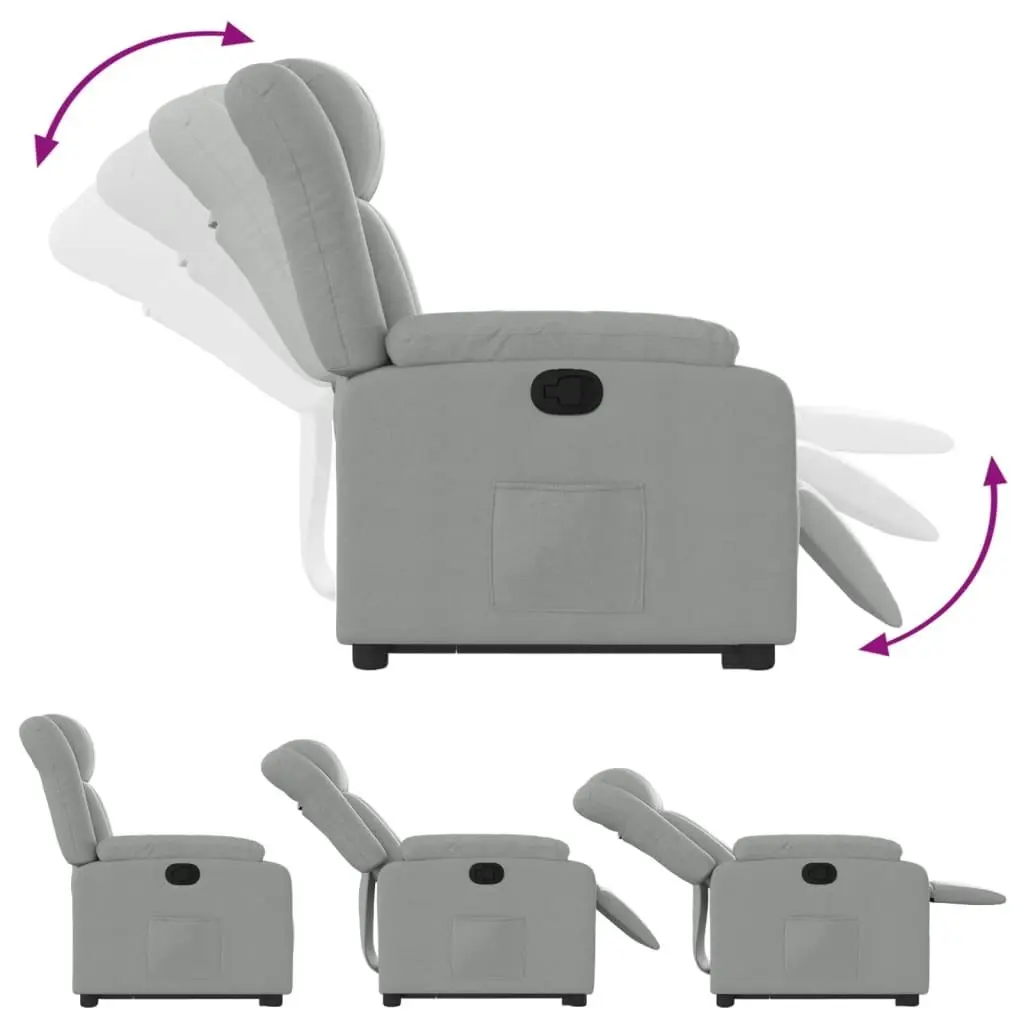 Stand up Massage Recliner Chair Light Grey Fabric 3205792