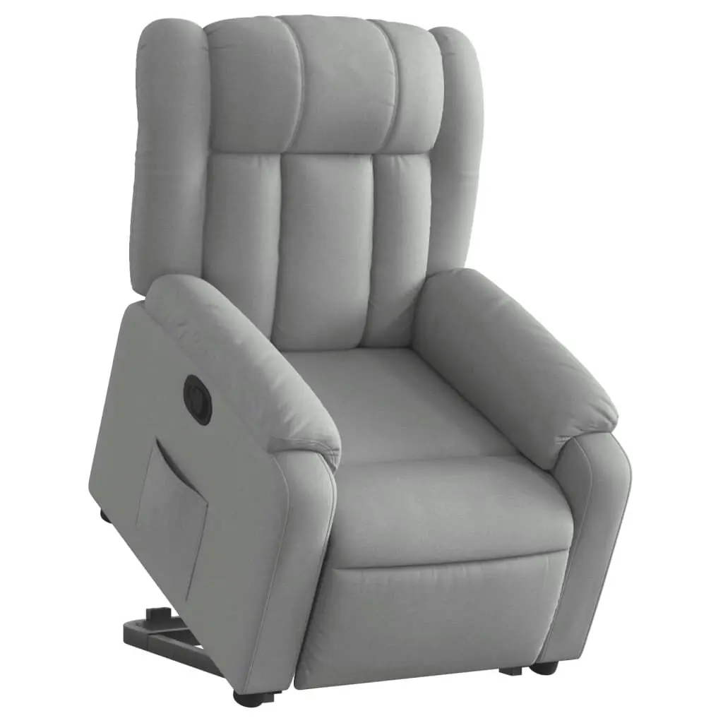 Stand up Massage Recliner Chair Light Grey Fabric 3205792