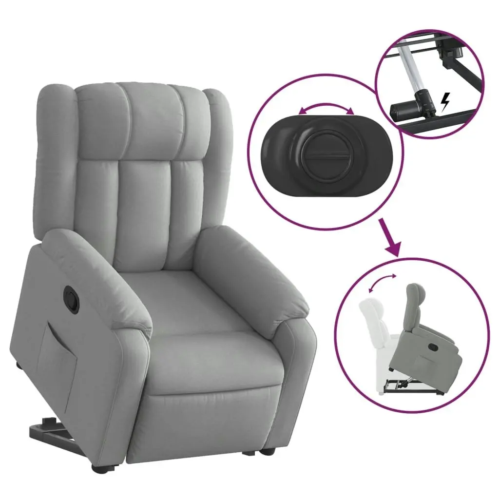 Stand up Massage Recliner Chair Light Grey Fabric 3205792