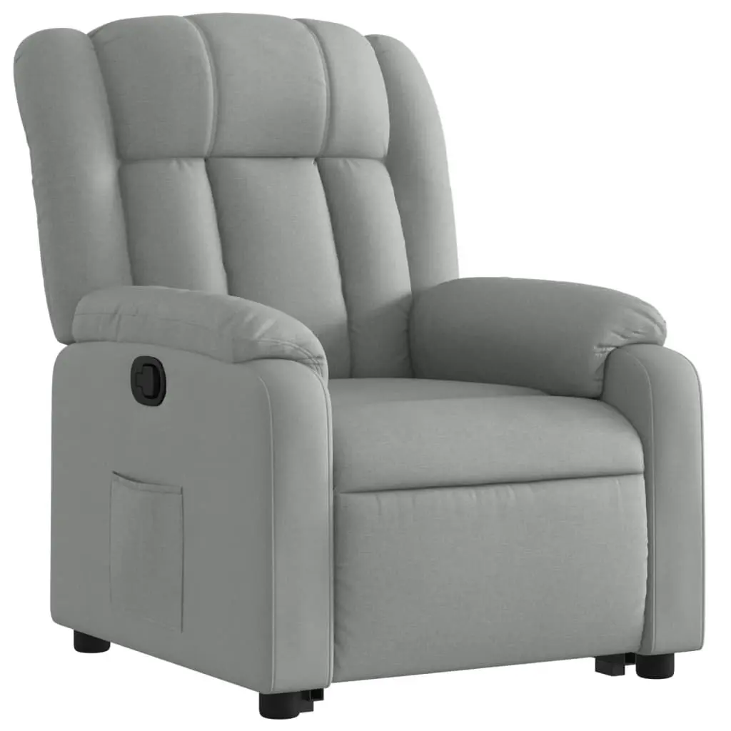 Stand up Massage Recliner Chair Light Grey Fabric 3205792