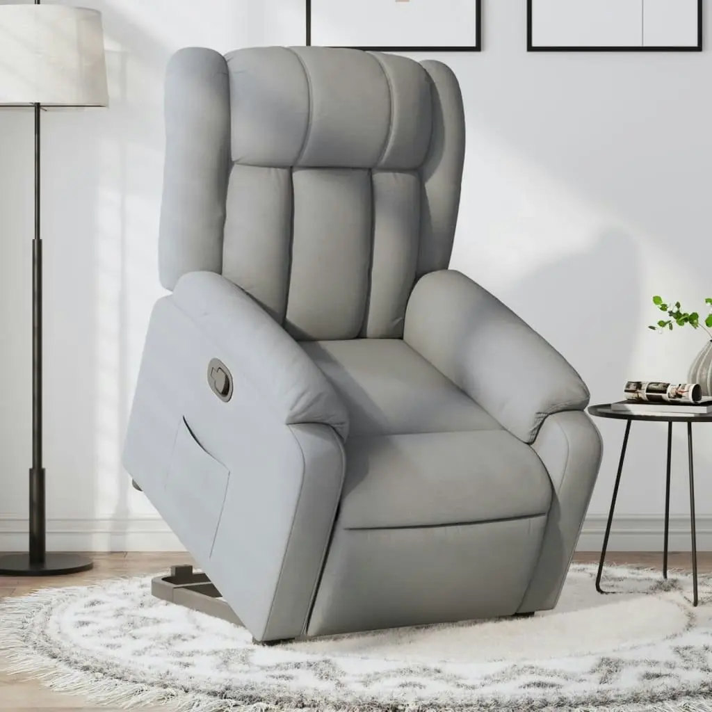 Stand up Massage Recliner Chair Light Grey Fabric 3205792