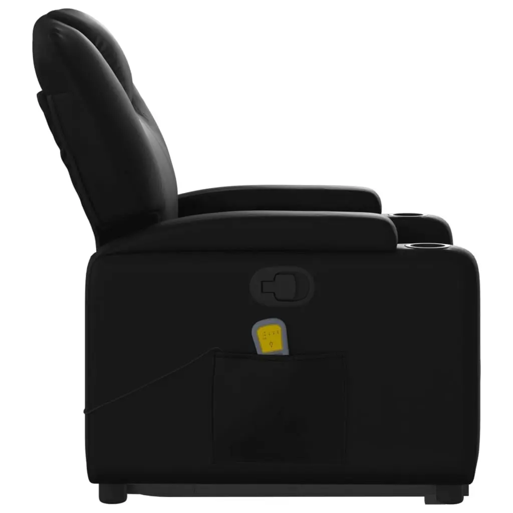 Stand up Massage Recliner Chair Black Faux Leather 3205555