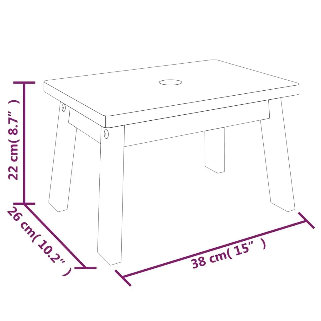 Step Stool 38x26x22 cm Solid Wood Acacia 153332