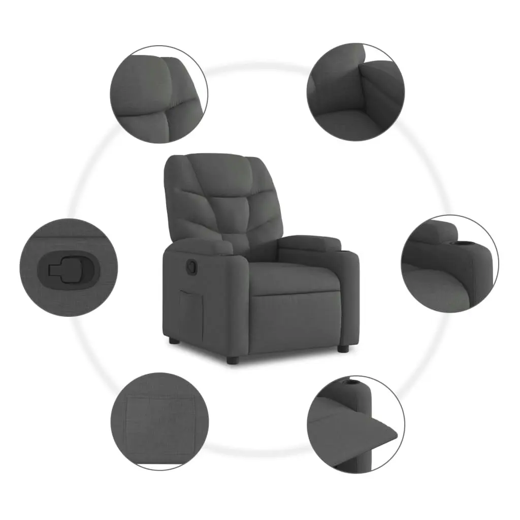 Stand up Recliner Chair Dark Grey Fabric 3205625