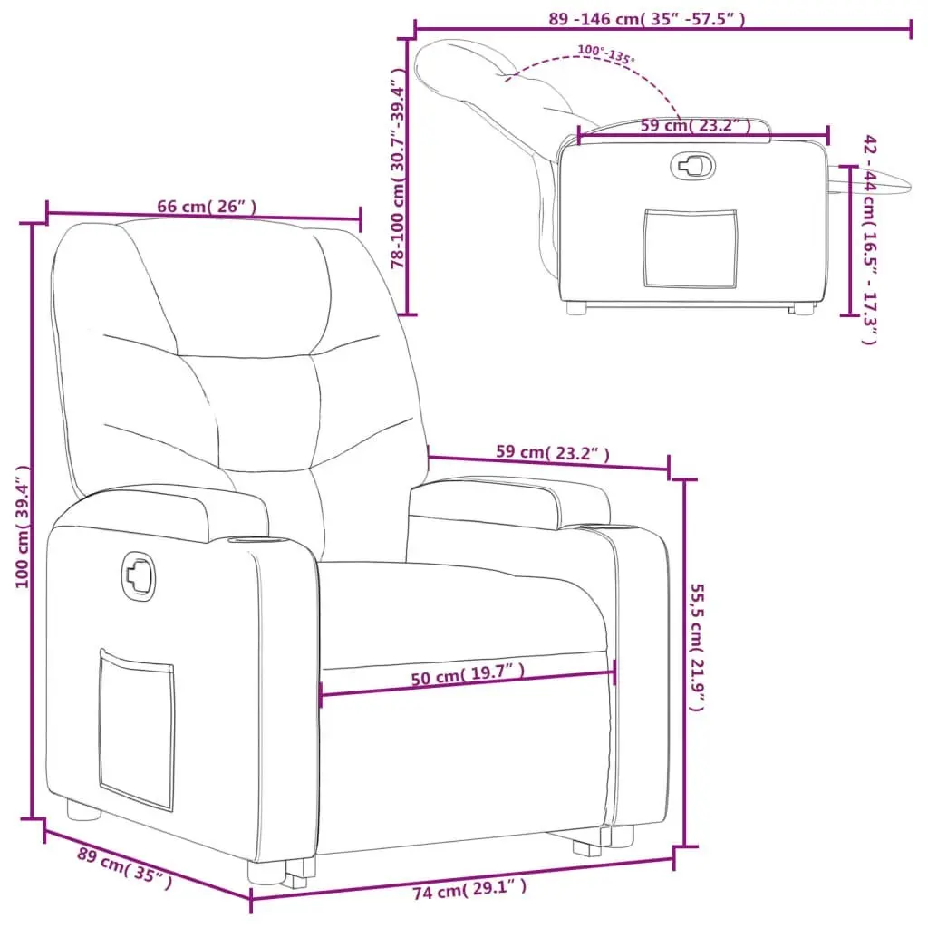 Stand up Recliner Chair Dark Grey Fabric 3205625