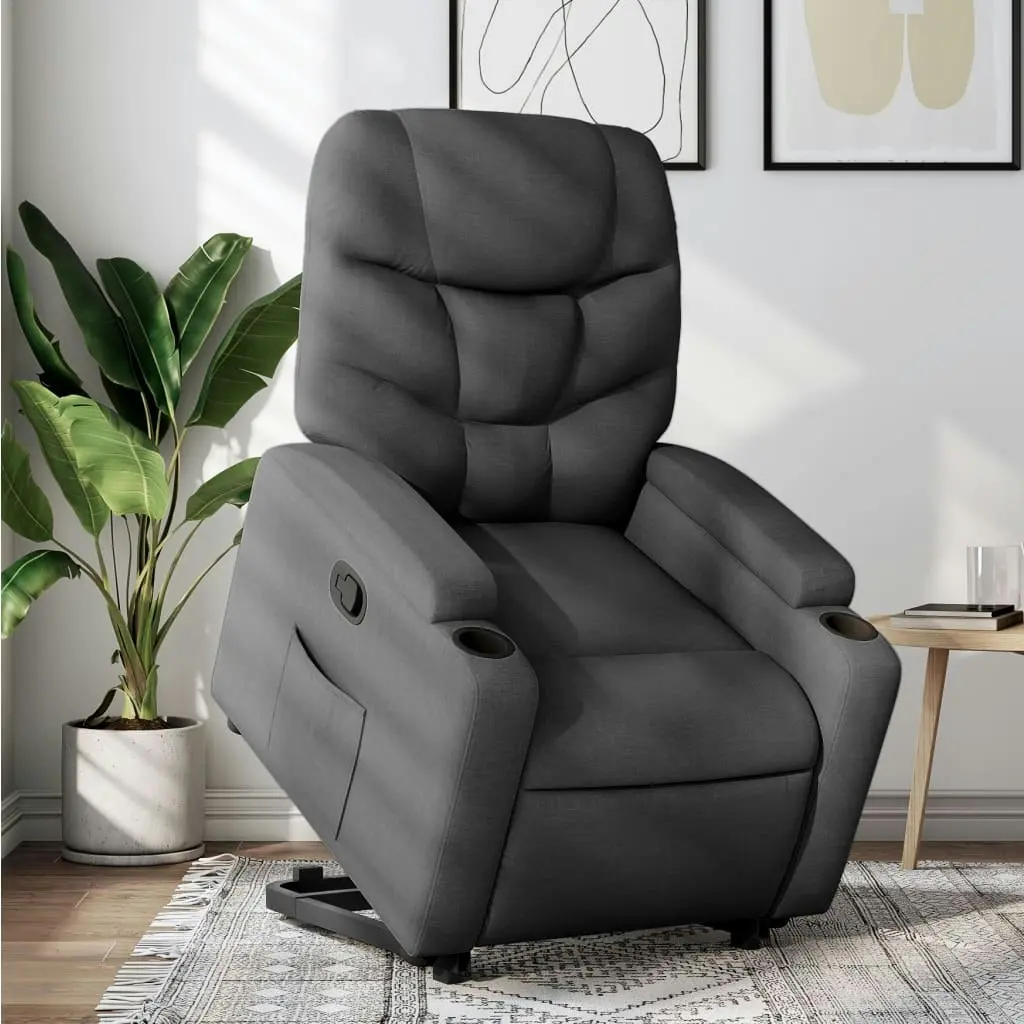 Stand up Recliner Chair Dark Grey Fabric 3205625