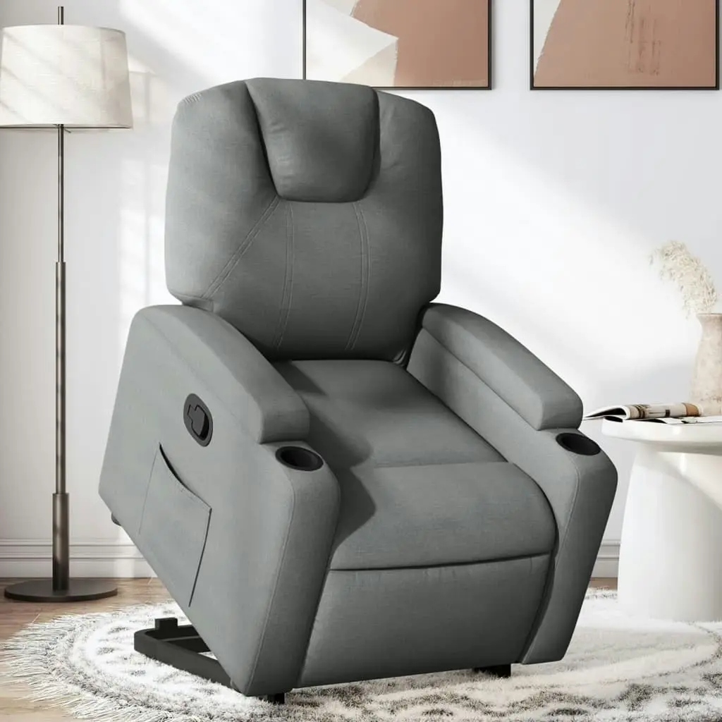 Stand up Recliner Chair Dark Grey Fabric 3205525