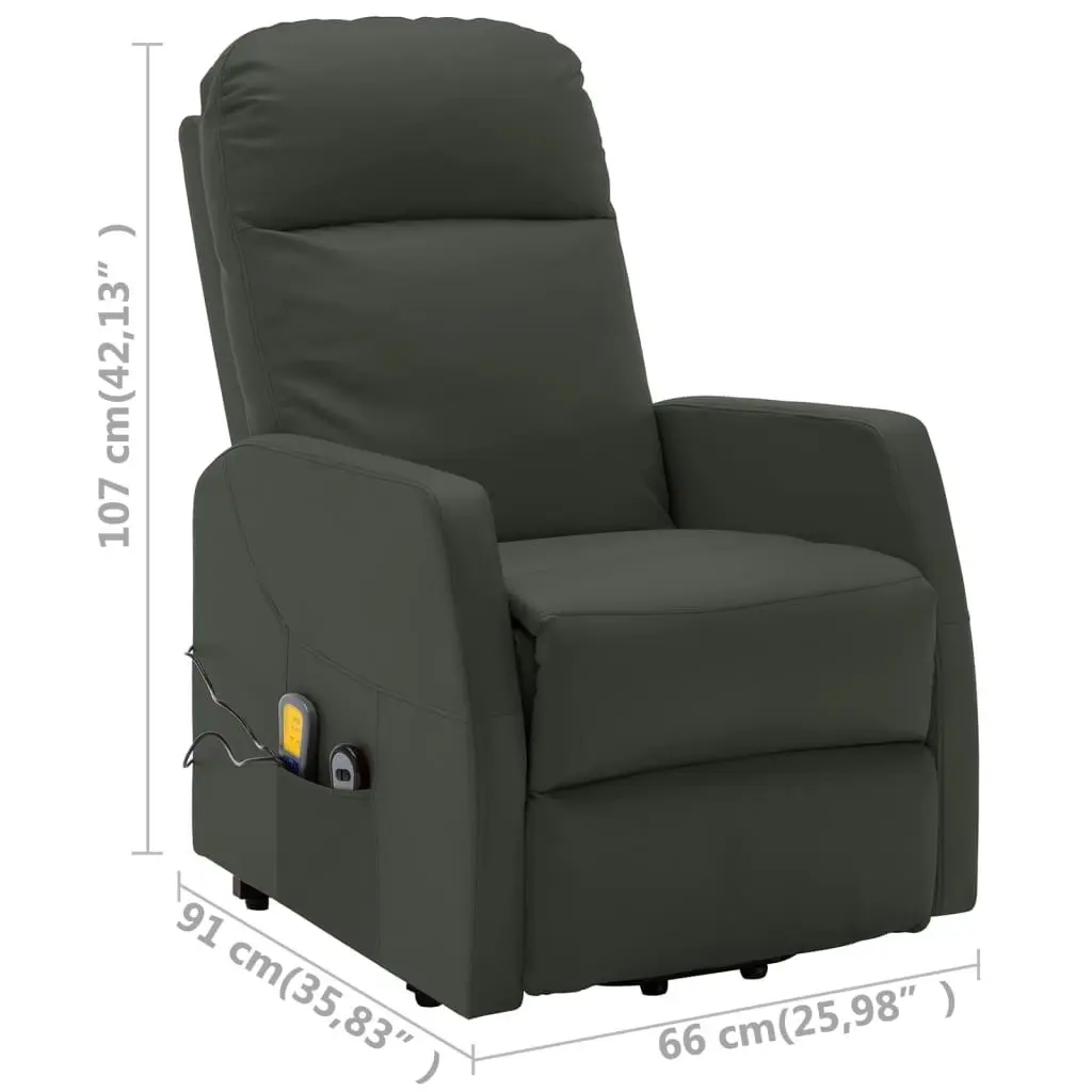 Stand up Massage Chair Anthracite Faux Leather 321376