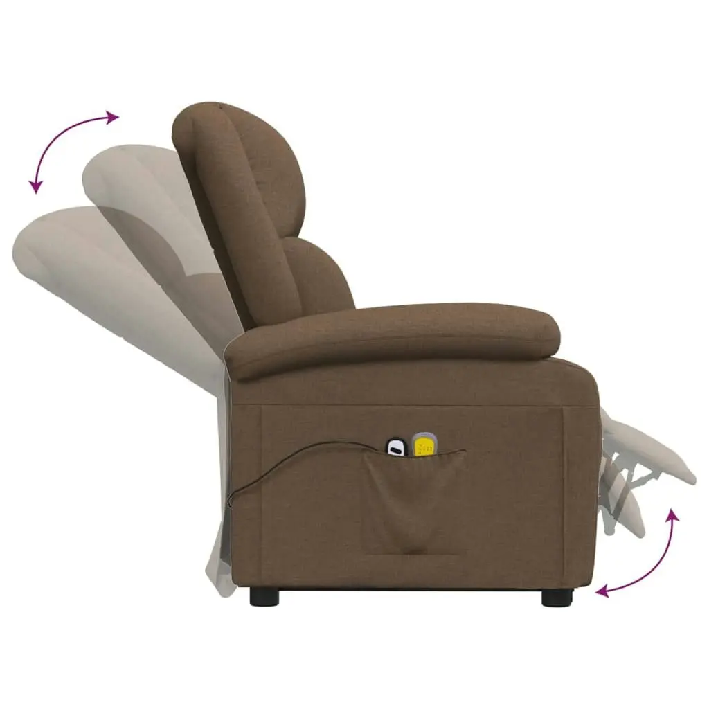 Stand up Massage Chair Brown Fabric 3152328