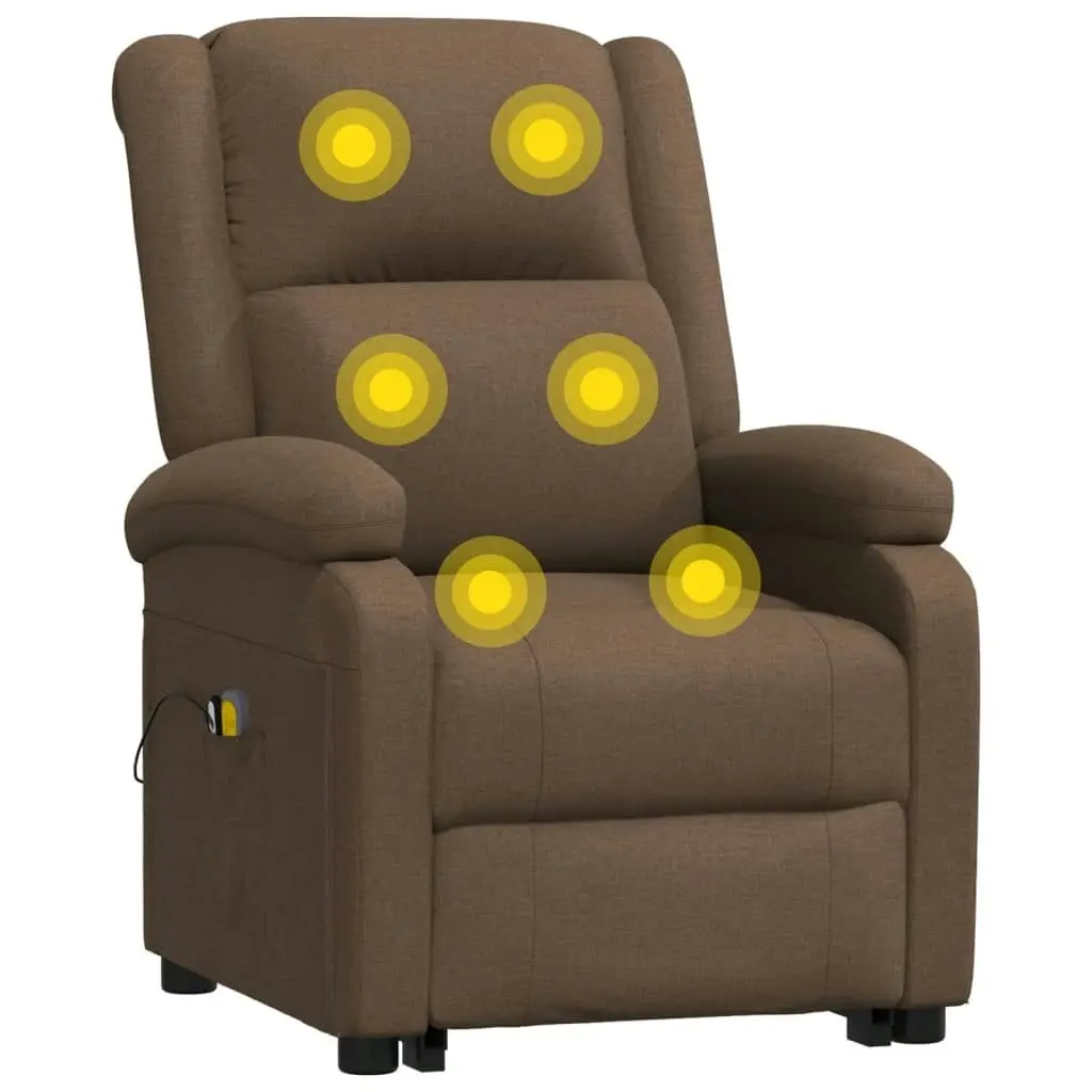 Stand up Massage Chair Brown Fabric 3152328