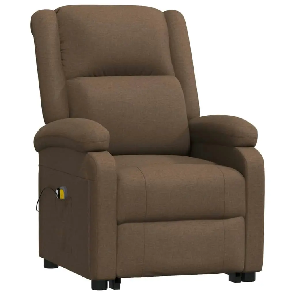 Stand up Massage Chair Brown Fabric 3152328