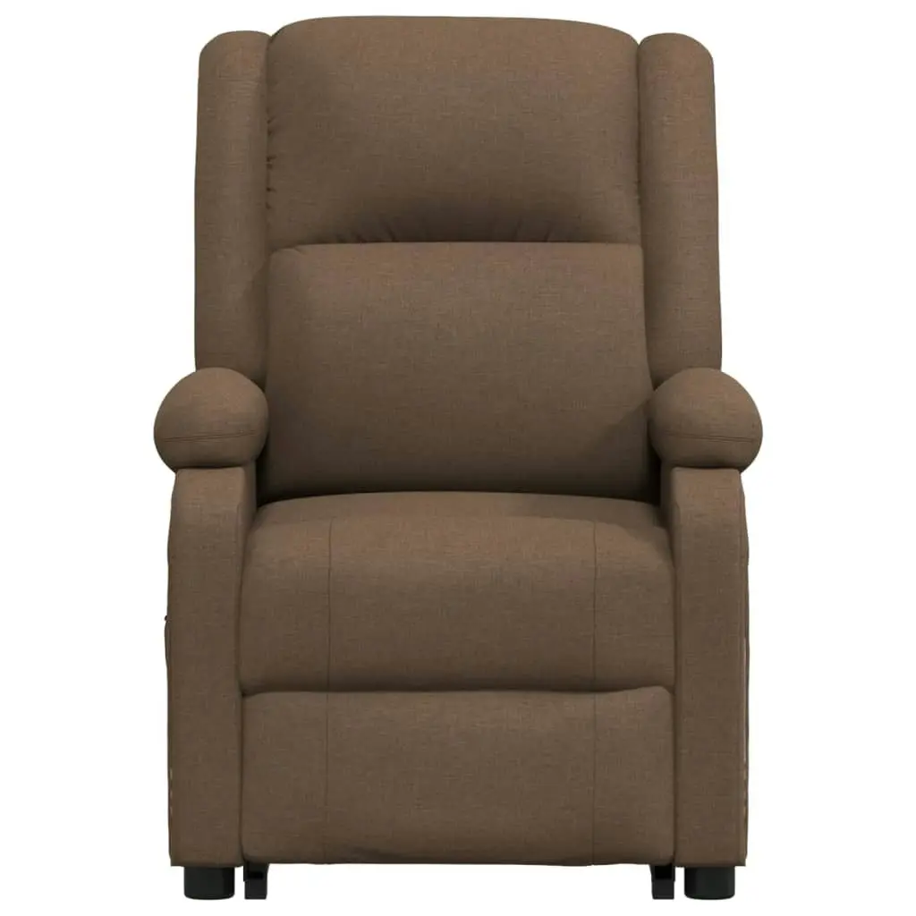 Stand up Massage Chair Brown Fabric 3152328