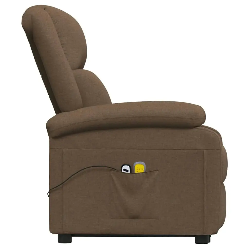 Stand up Massage Chair Brown Fabric 3152328