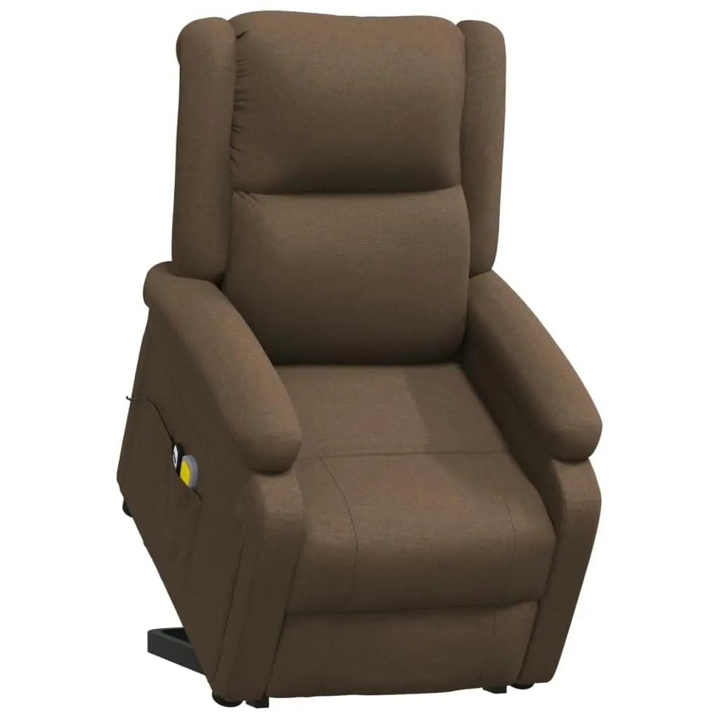 Stand up Massage Chair Brown Fabric 3152328