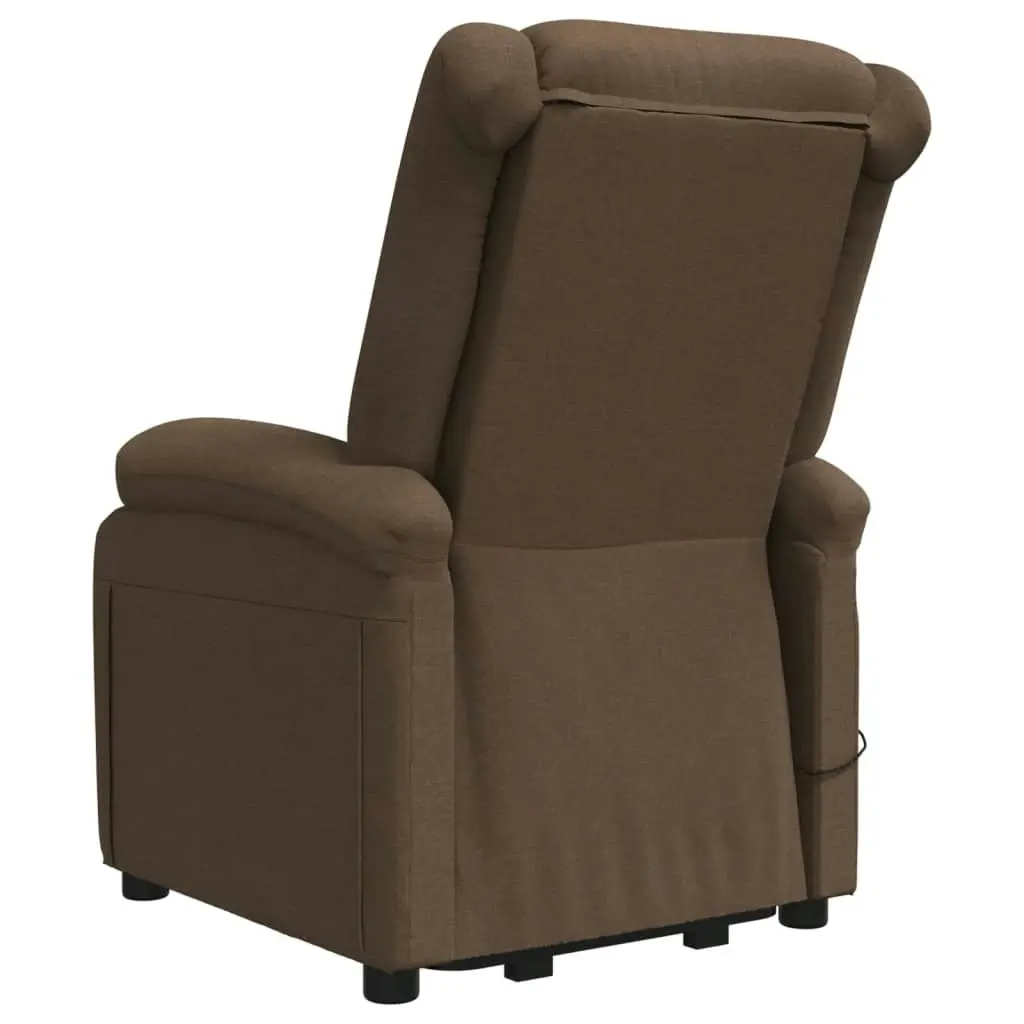 Stand up Massage Chair Brown Fabric 3152328