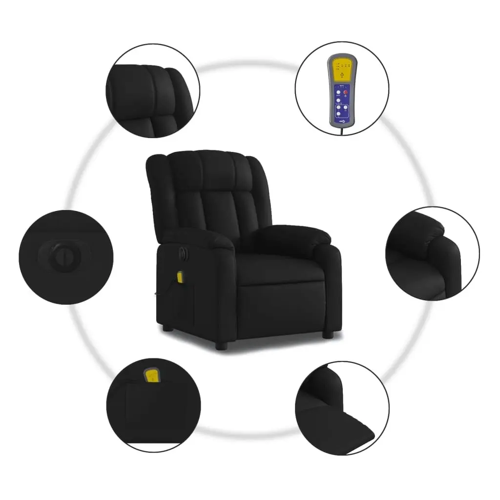 Stand up Massage Recliner Chair Black Faux Leather 3205768