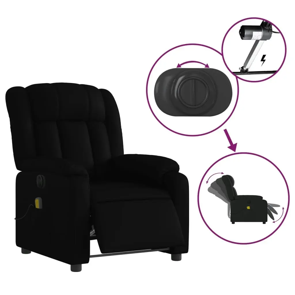 Stand up Massage Recliner Chair Black Faux Leather 3205768