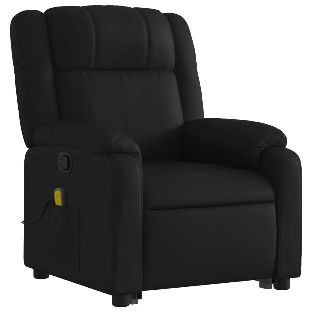 Stand up Massage Recliner Chair Black Faux Leather 3205749