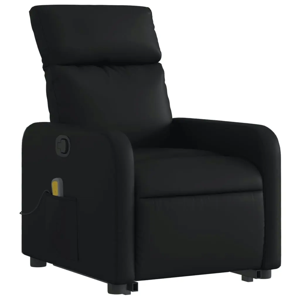 Stand up Massage Recliner Chair Black Faux Leather 3206877