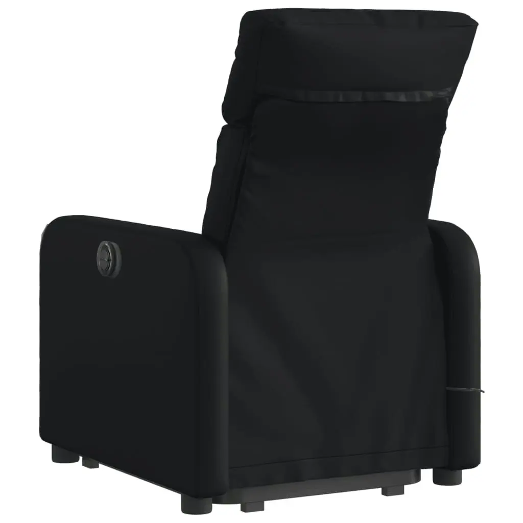 Stand up Massage Recliner Chair Black Faux Leather 3206877