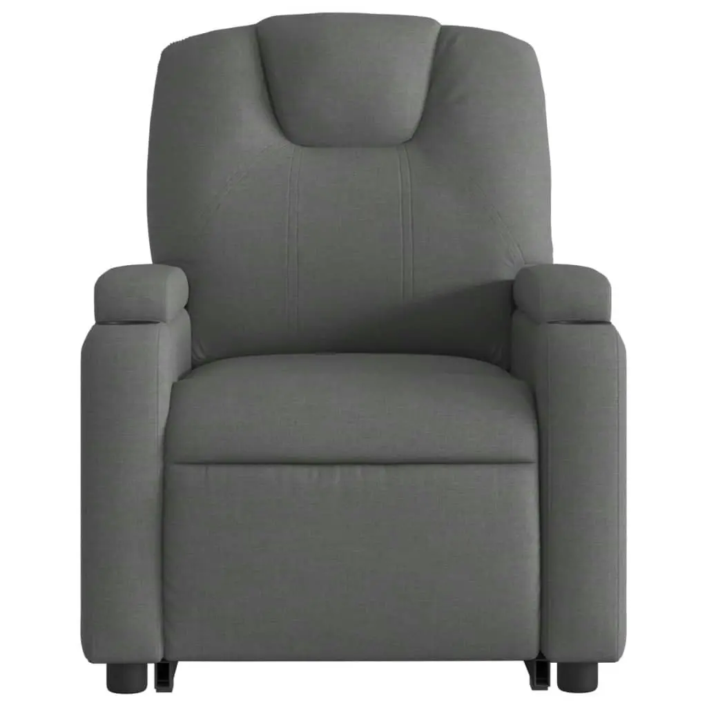 Stand up Massage Recliner Chair Dark Grey Fabric 3205529