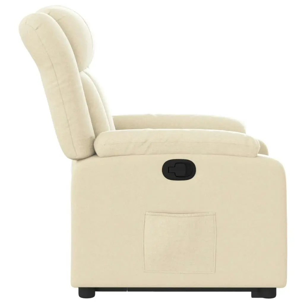 Stand up Massage Recliner Chair Cream Fabric 3205795