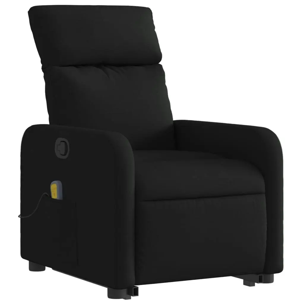 Stand up Massage Recliner Chair Black Fabric 3206871