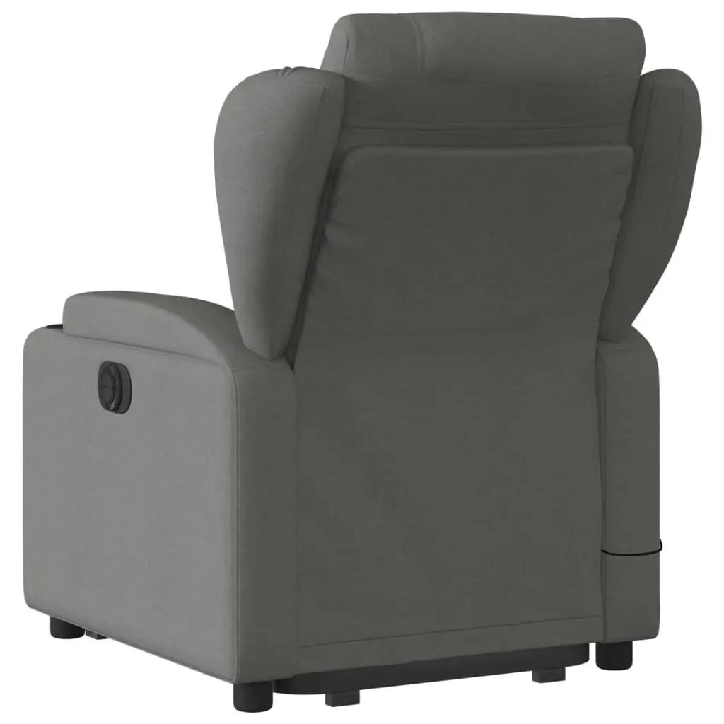 Stand up Massage Recliner Chair Dark Grey Fabric 3205585