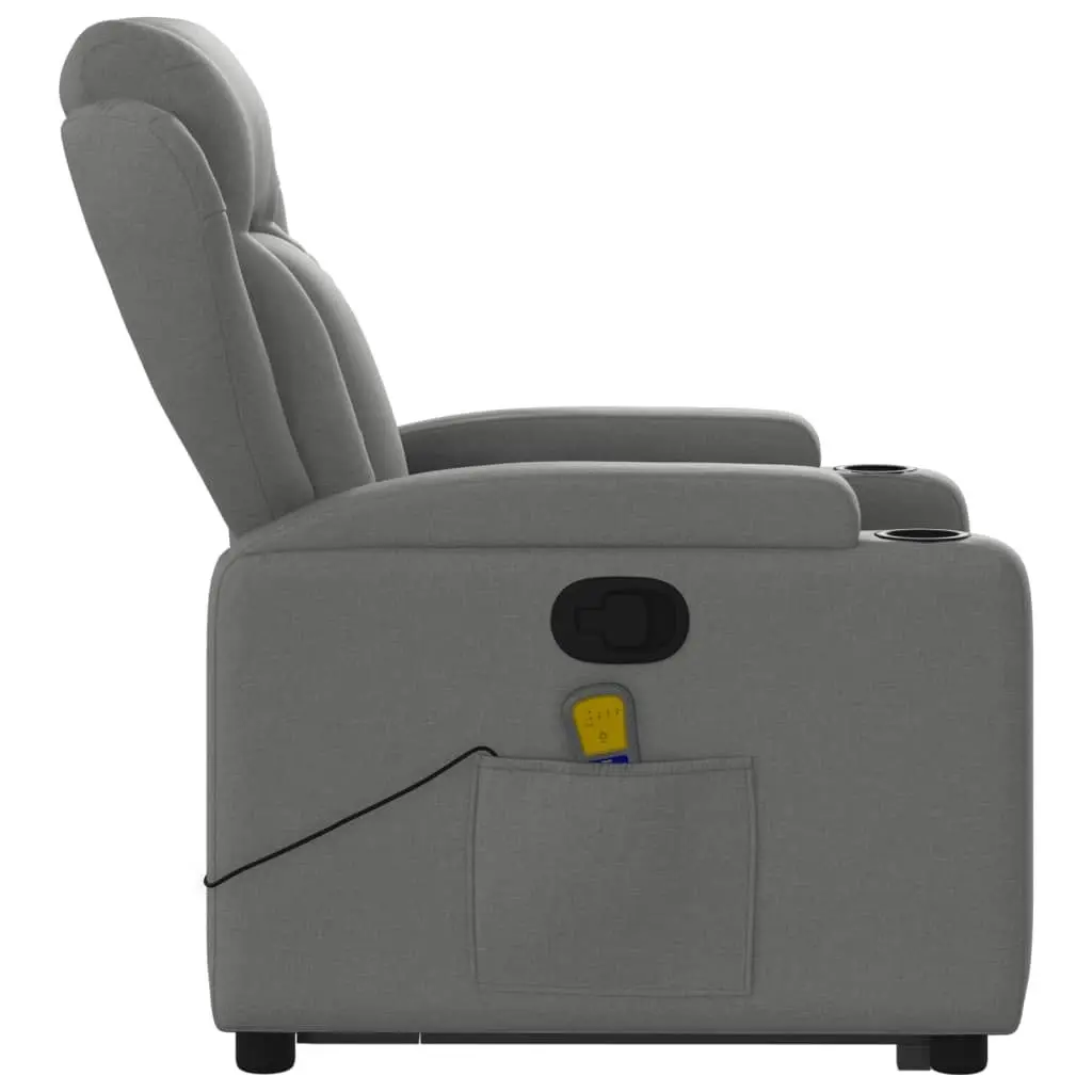 Stand up Massage Recliner Chair Dark Grey Fabric 3205585