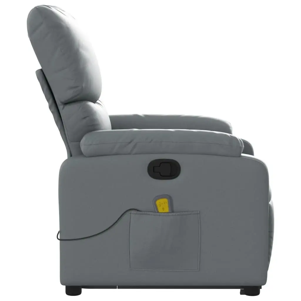 Stand up Massage Recliner Chair Grey Faux Leather 3205717