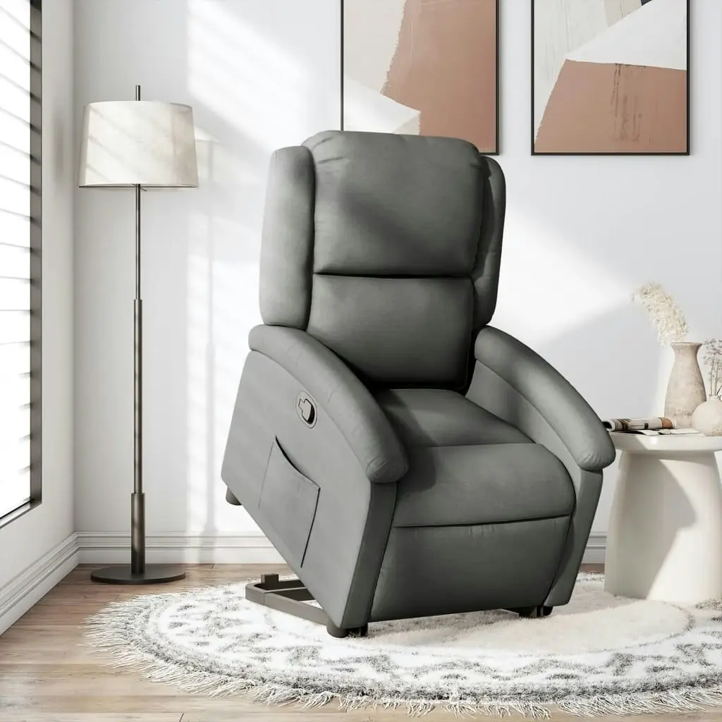 Stand up Recliner Chair Dark Grey Fabric 3205429