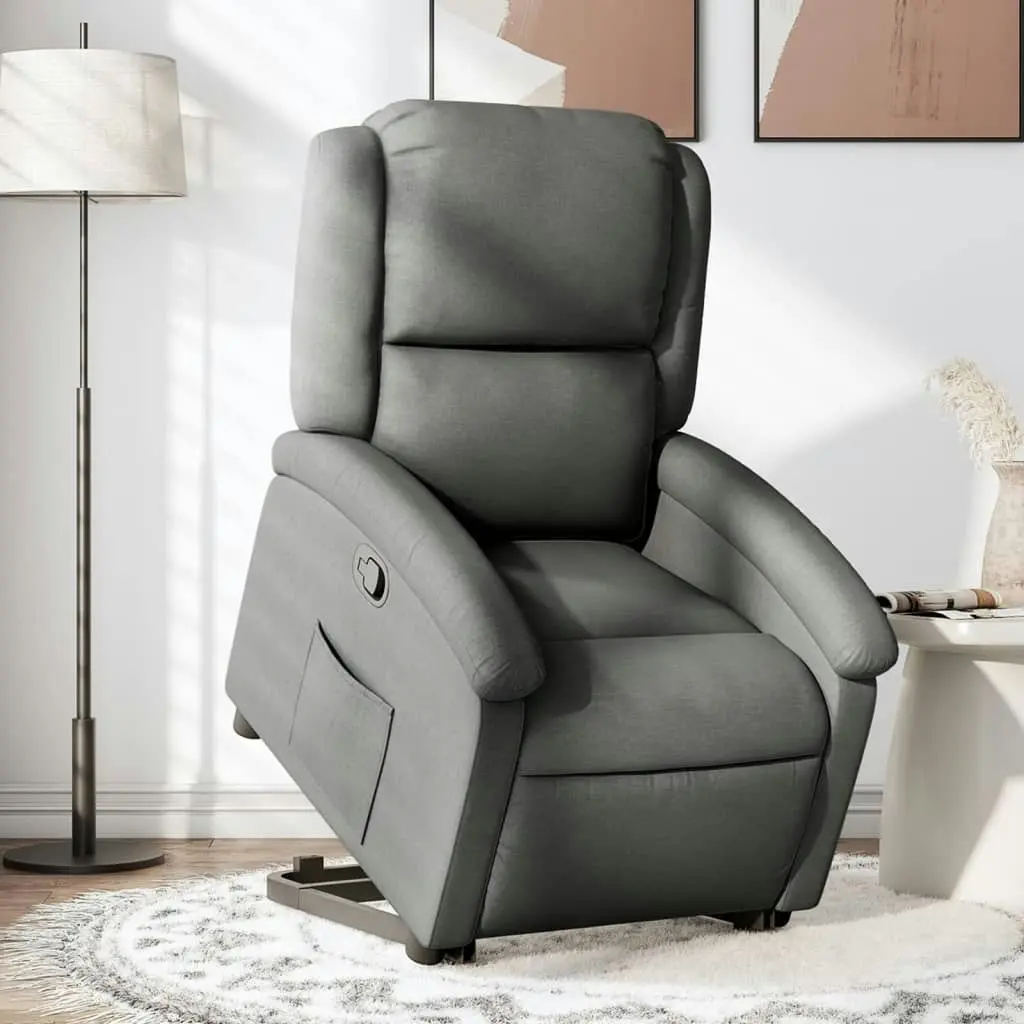 Stand up Recliner Chair Dark Grey Fabric 3205429