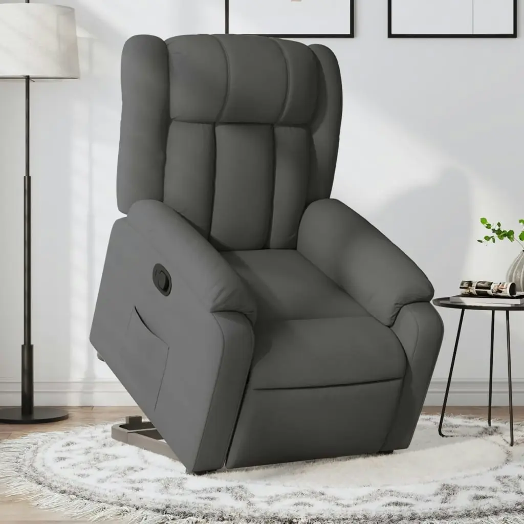 Stand up Recliner Chair Dark Grey Fabric 3205789