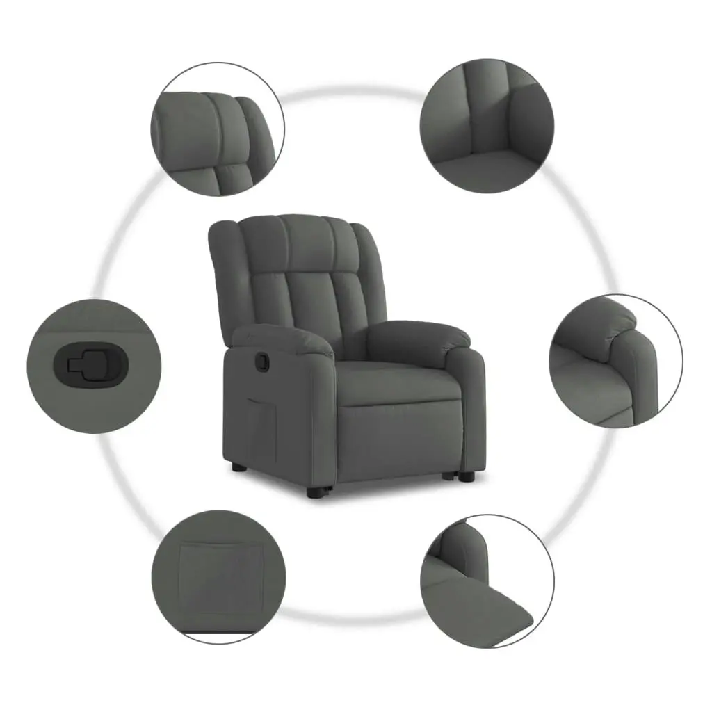 Stand up Recliner Chair Dark Grey Fabric 3205789