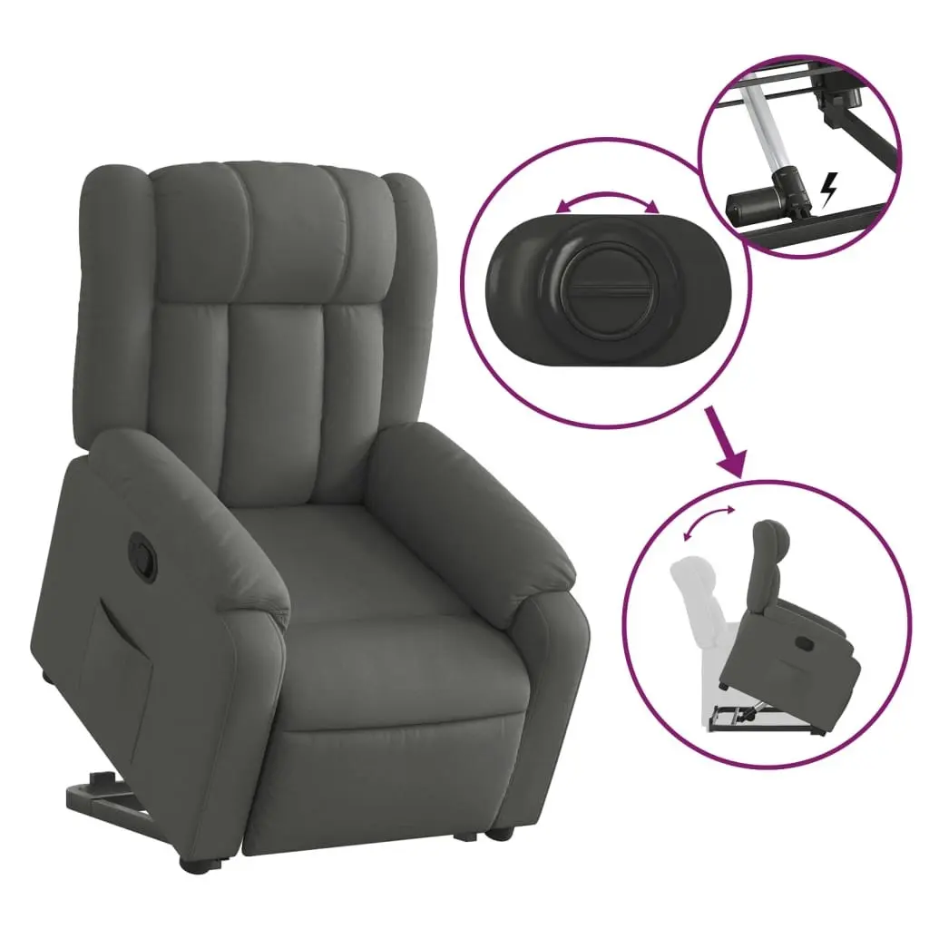 Stand up Recliner Chair Dark Grey Fabric 3205789