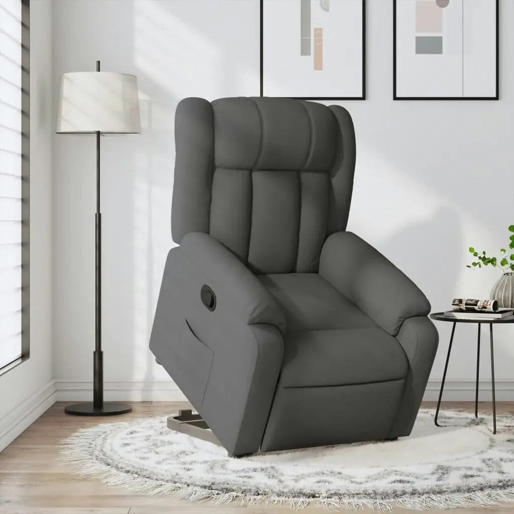 Stand up Recliner Chair Dark Grey Fabric 3205789