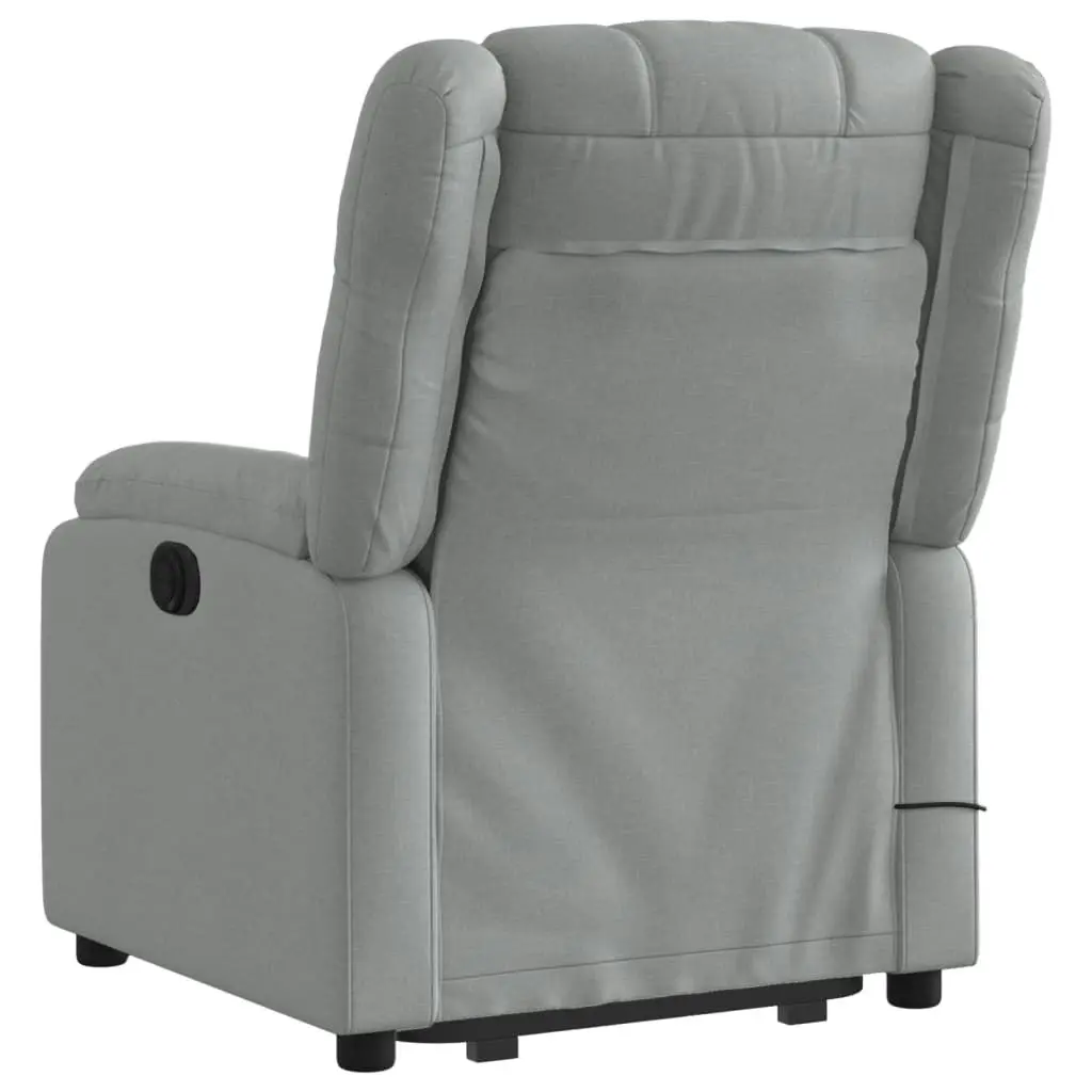 Stand up Massage Recliner Chair Light Grey Fabric 3205758