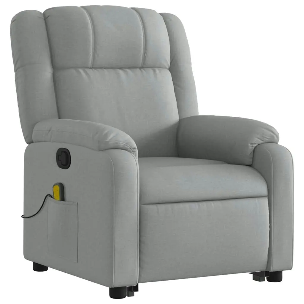 Stand up Massage Recliner Chair Light Grey Fabric 3205758