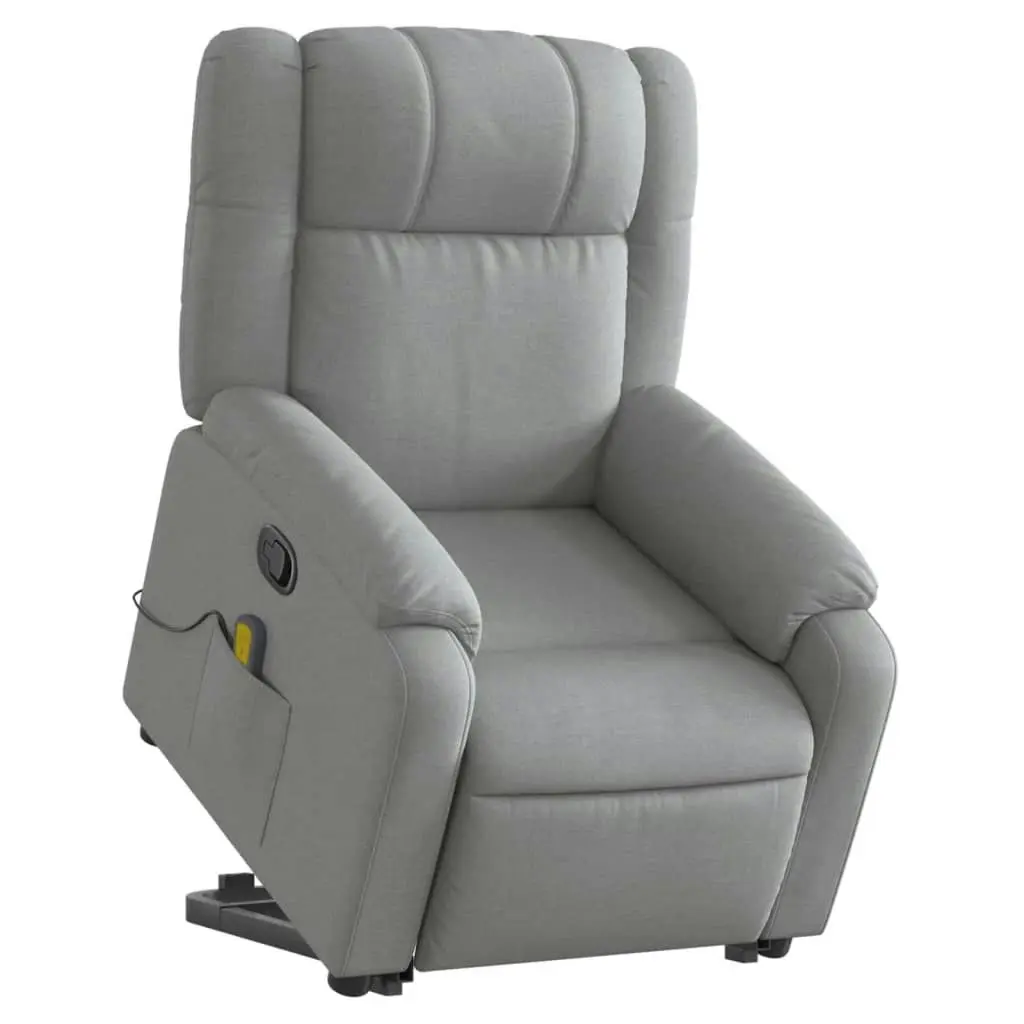 Stand up Massage Recliner Chair Light Grey Fabric 3205758