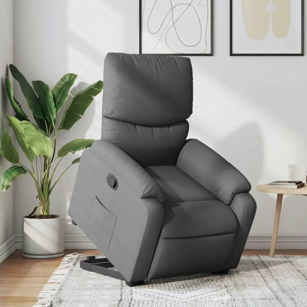 Stand up Recliner Chair Dark Grey Fabric 3205697