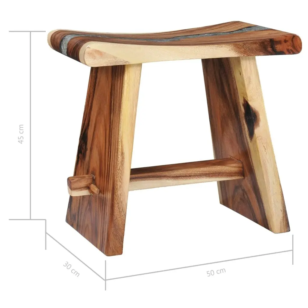 Stool Solid Suar Wood and Polyresin 281647