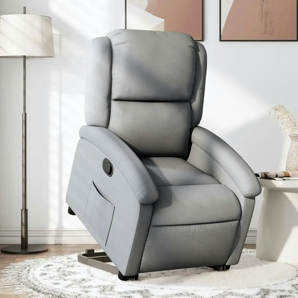 Stand up Recliner Chair Light Grey Fabric 3205428