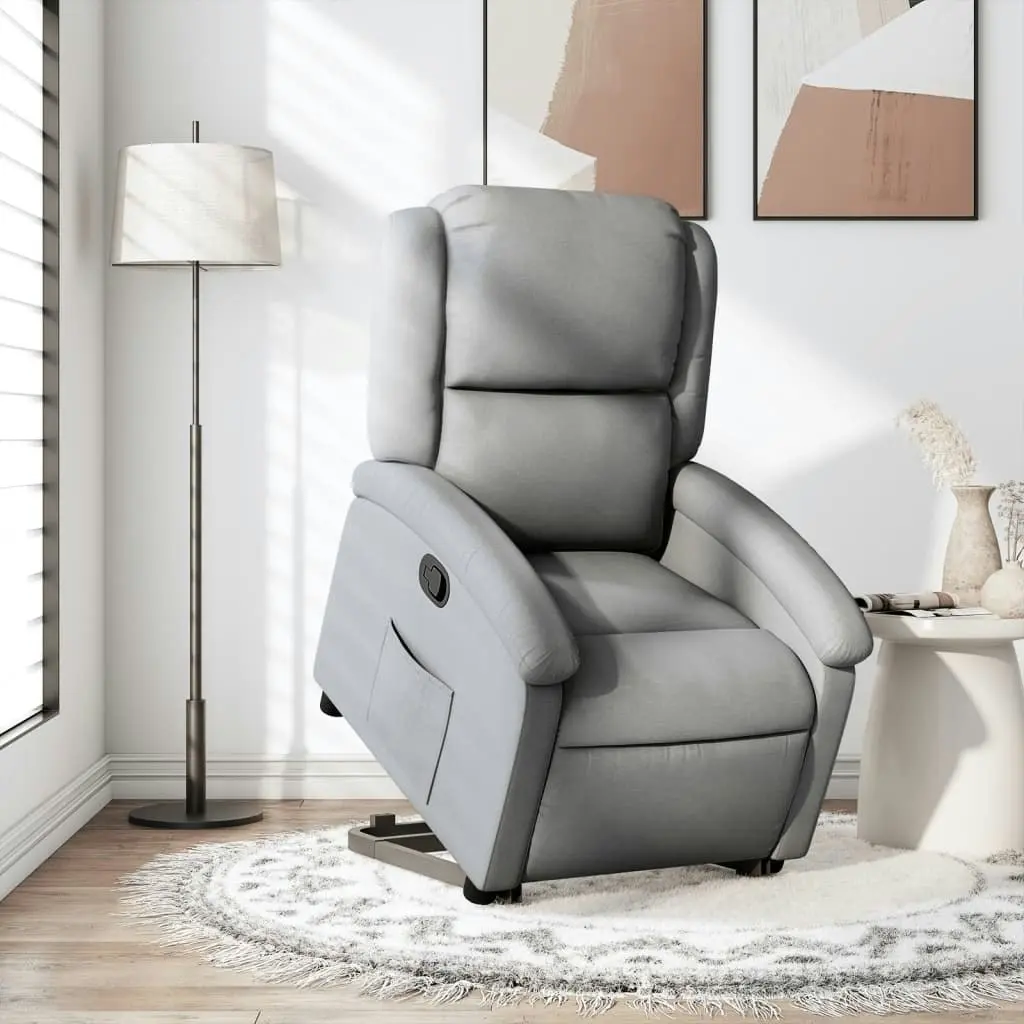 Stand up Recliner Chair Light Grey Fabric 3205428