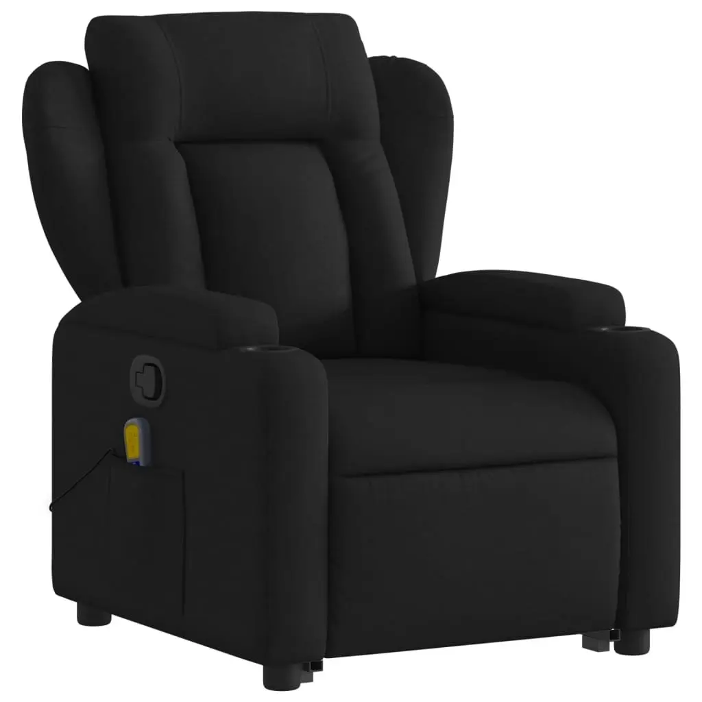 Stand up Massage Recliner Chair Black Fabric 3205586