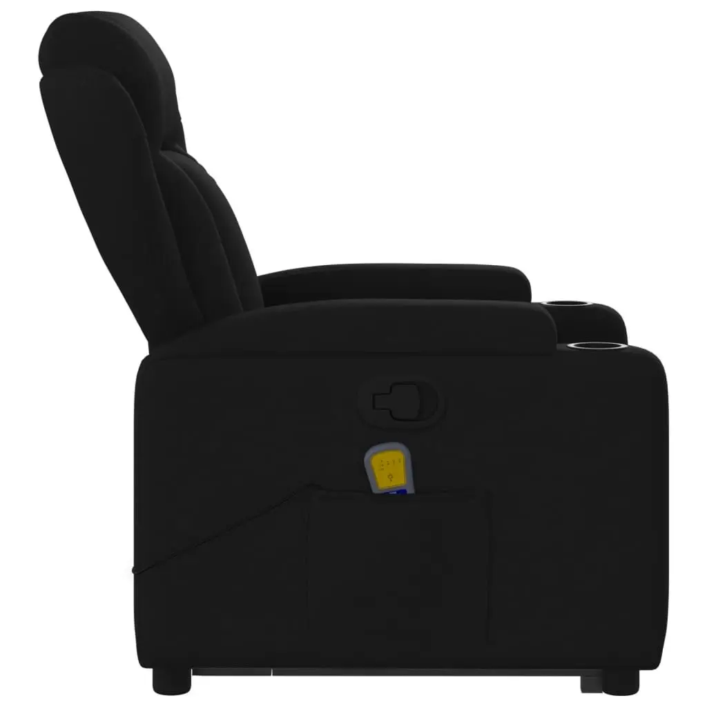 Stand up Massage Recliner Chair Black Fabric 3205586