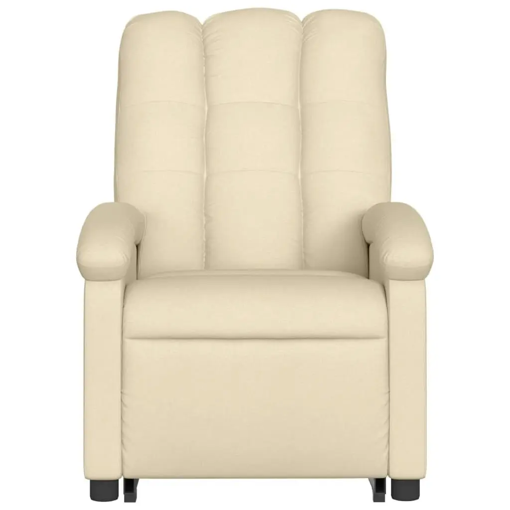 Stand up Massage Recliner Chair Cream Fabric 3205403